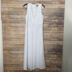 ASOS white plunge wide leg jumpsuit